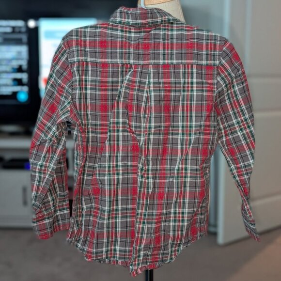 🐲3 FOR $9🦄 Gymboree Plaid Long Sleeve Button Up Down Collared Dress Shirt Top - Picture 2 of 2